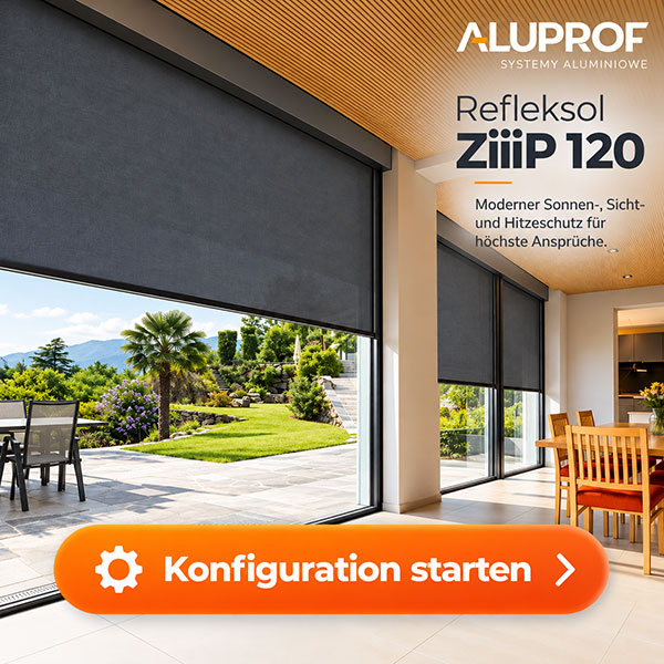 Moderne Terrasse mit maßgefertigtem Sonnenschutz