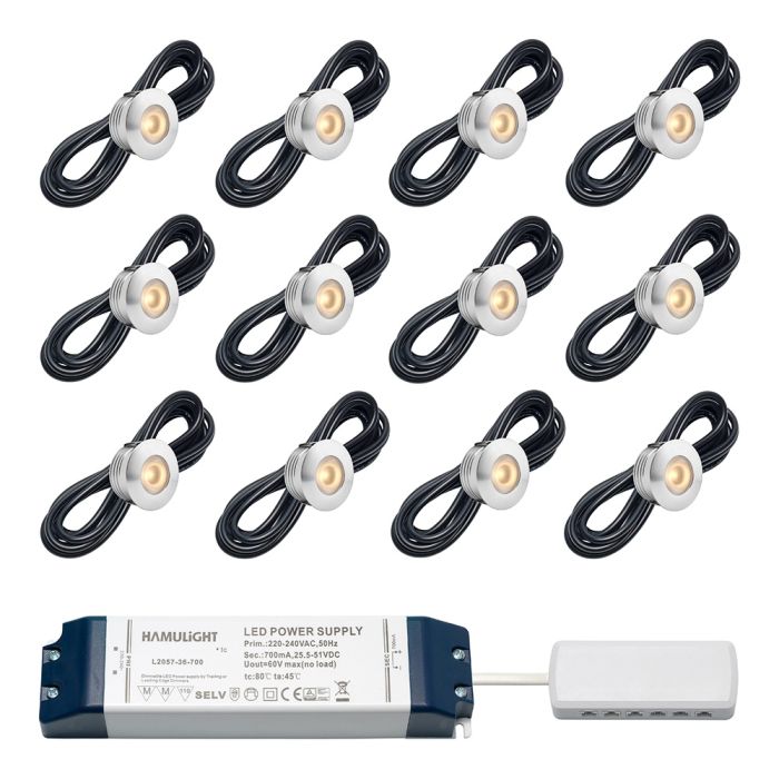 Cree LED Einbaustrahler Aragon bas | Warm Weiß | Set mit 4, 6, 8, 10 oder 12 Stück