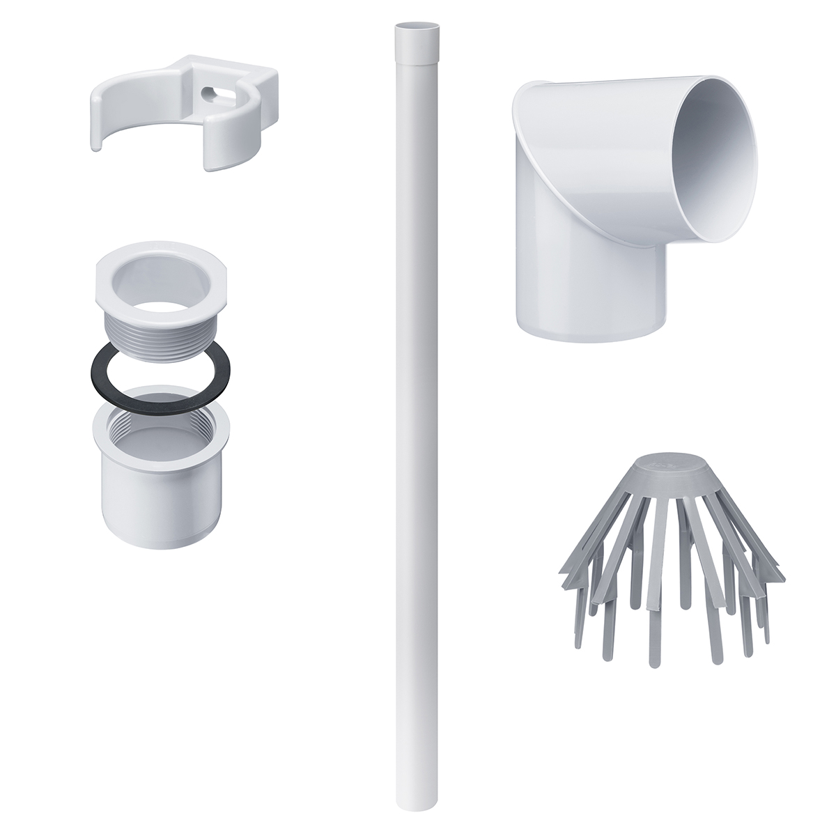 Rinnenentwässerungs-Set Weiß