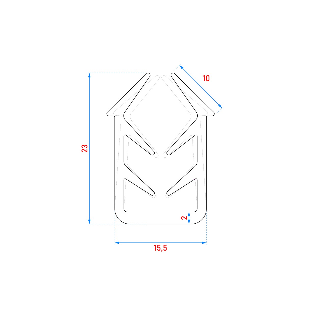 Einfassdichtung für 16mm Profile