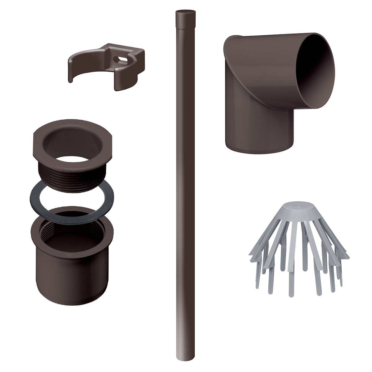 Rinnenentwässerungs-Set Braun