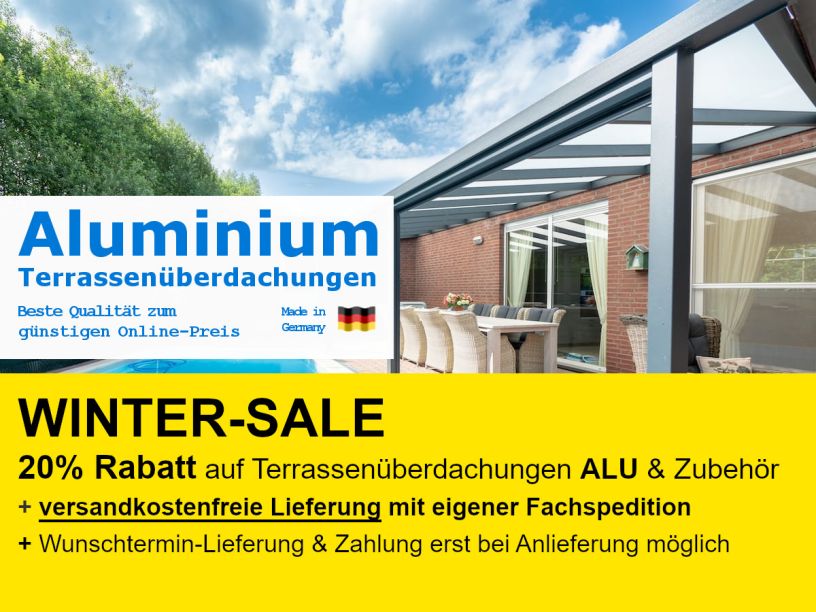 Terrassenüberdachungen Alu Unterbau mit 20% Rabatt und versandkostenfreiem LKW-Versand in DE
